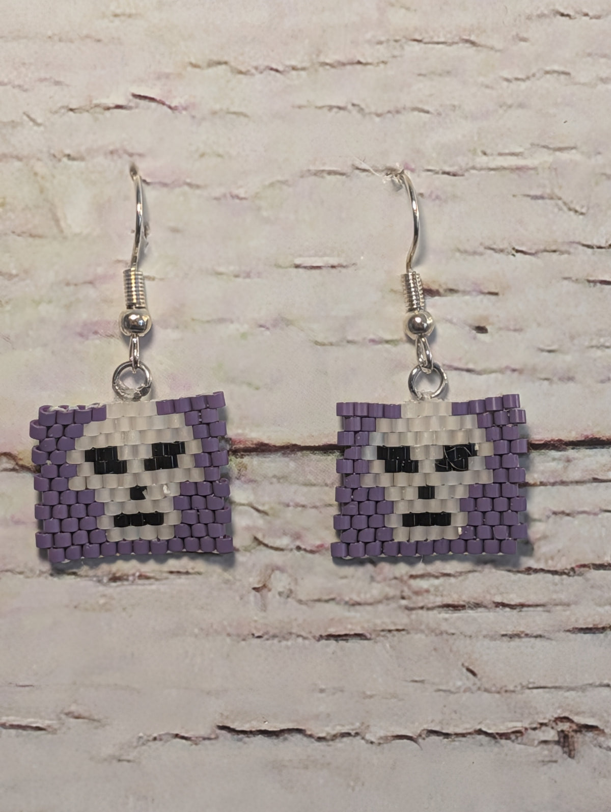 Boucles d'oreilles Tête de Mort Violette