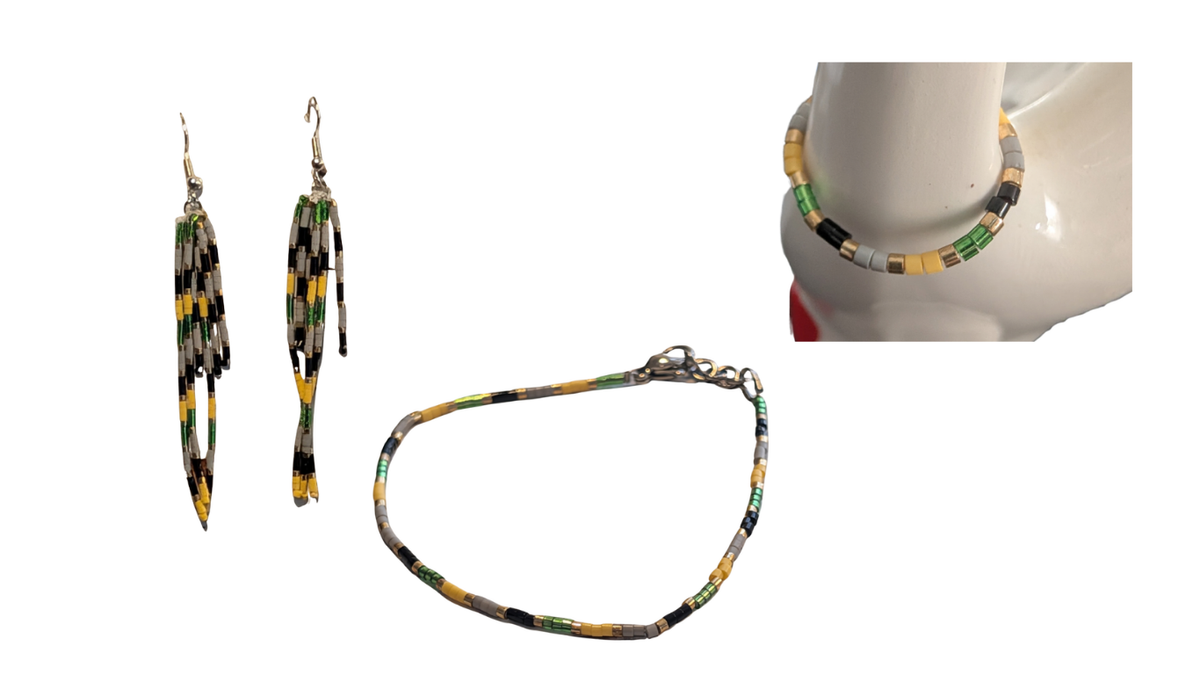 Parure Complète Bijoux Tissés – Esprit Nature & Bohème (Boucles d'Oreilles, Bague & Bracelet)