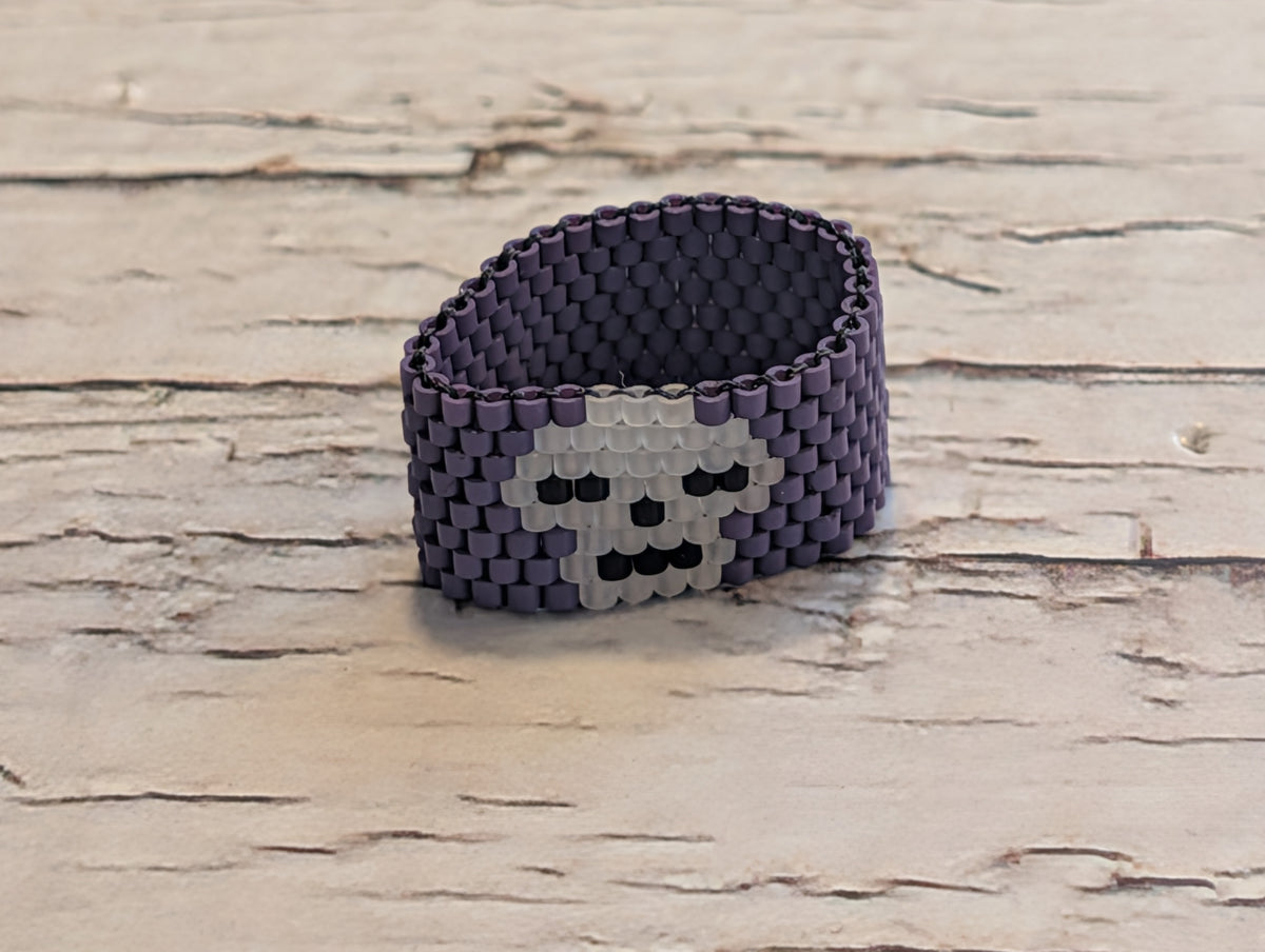 Bague Tissée Tête de Mort