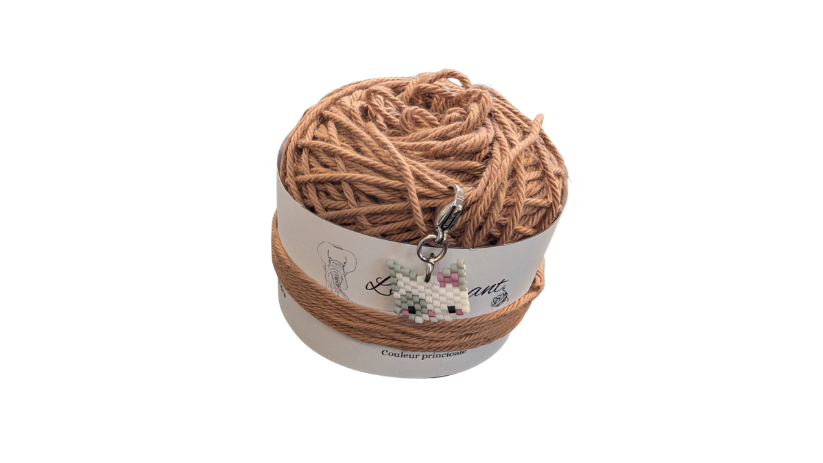 Set de Marqueurs de Mailles Premium : Chat Tissé & Perles Rose et Blanc