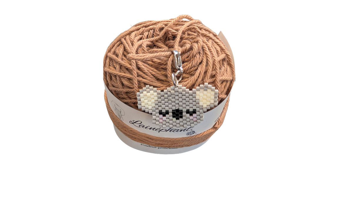 Set de Marqueurs de Mailles Premium : Koala Tissé & Perles Craquelées